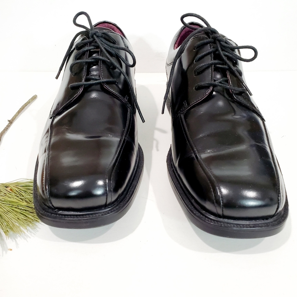 Rockport Bike Toe Oxford Black Leather Men Size 10 - Picture 8 of 13